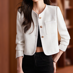 Amelia Hart | Cropped Textured Blazer | Minimalistische luxe met een moderne twist