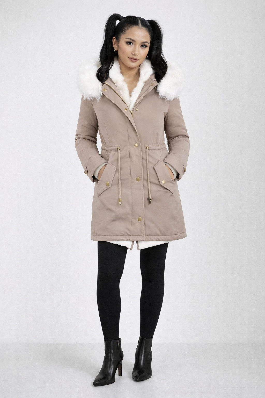 Giulia Moretti | Winter Collection – Luxe Parka met Faux Fur Kraag