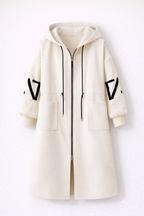 Harper Williams | Luxe Longline Jas met Gebreide Mouwen
