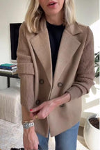 Emily Harrison | Knit Sleeve Tailored Blazer | Moderne elegantie met een verfijnde twist