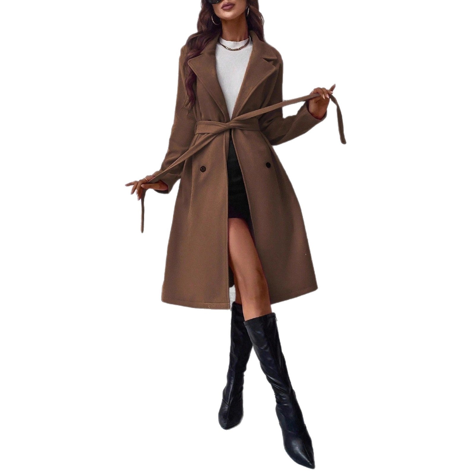 Mariam Al-Hakimi | Elegant Belted Midi Coat