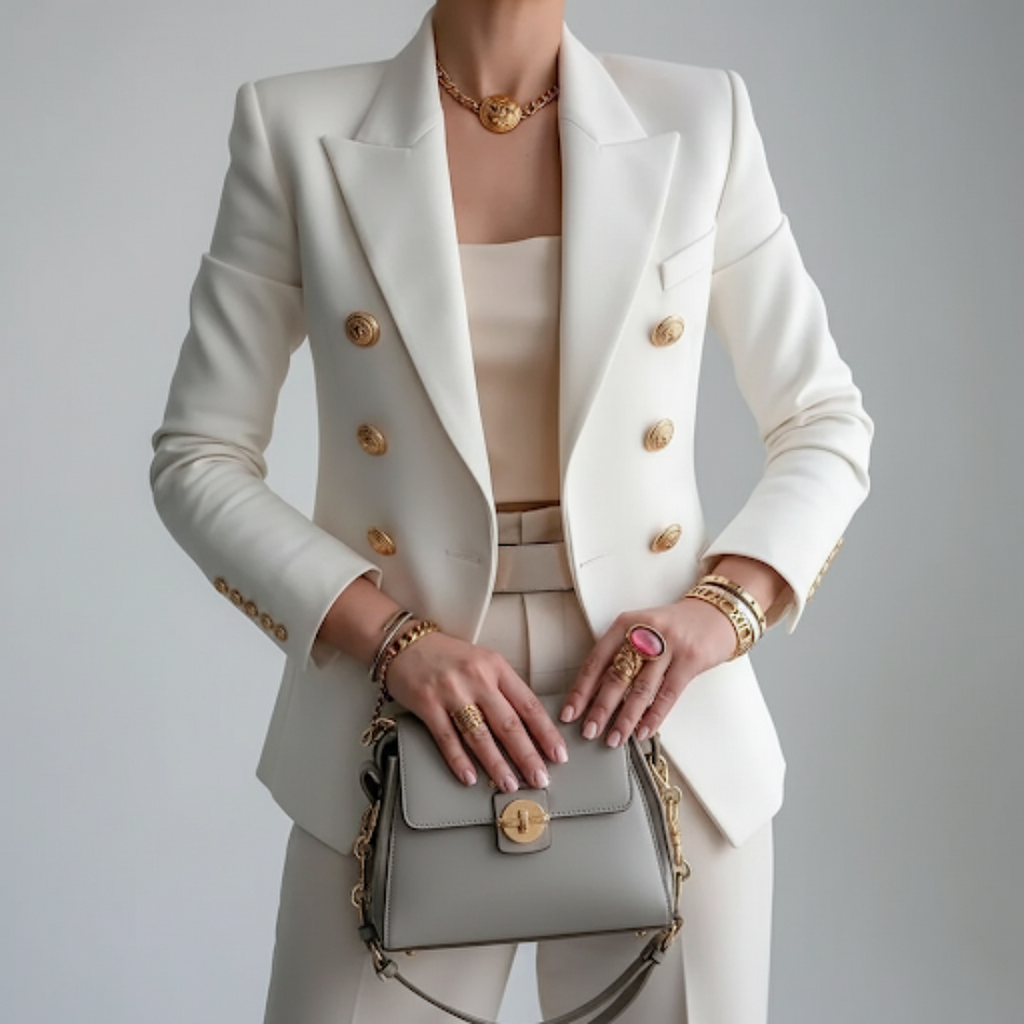Victoria Monroe | Tailored Double Button Blazer | Krachtige elegantie met een tijdloos silhouet
